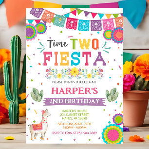 Time Two Fiesta   Mexican 2nd Birthday Invitation