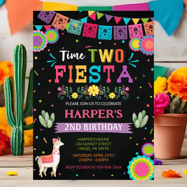 Time Two Fiesta | Mexican 2nd Birthday Invitation (Creator Uploaded)