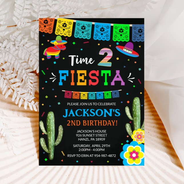 Time Two Fiesta | Mexican 2nd Birthday Invitation (Creator Uploaded)