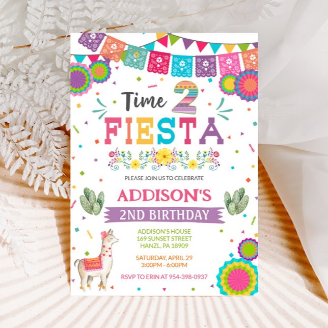 Time Two Fiesta | Mexican 2nd Birthday Invitation (Creator Uploaded)