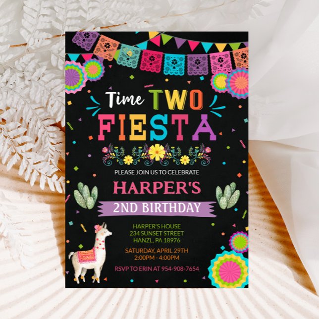Time Two Fiesta | Mexican 2nd Birthday Invitation (Creator Uploaded)