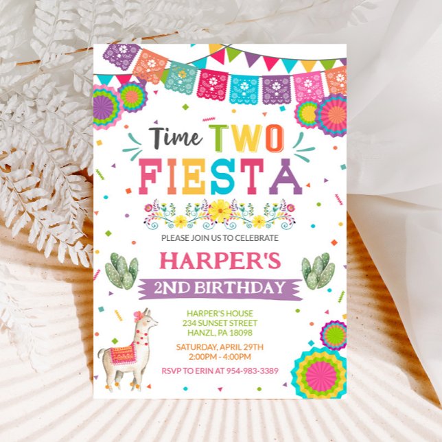 Time Two Fiesta | Mexican 2nd Birthday Invitation (Creator Uploaded)