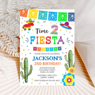 Time Two Fiesta   Mexican 2nd Birthday Invitation