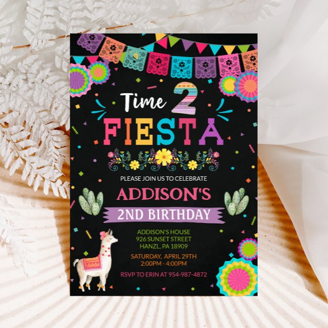 Time Two Fiesta | Mexican 2nd Birthday Invitation (Creator Uploaded)