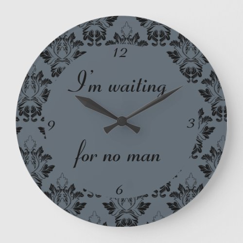 Time waits for no man classic proverb damask large clock