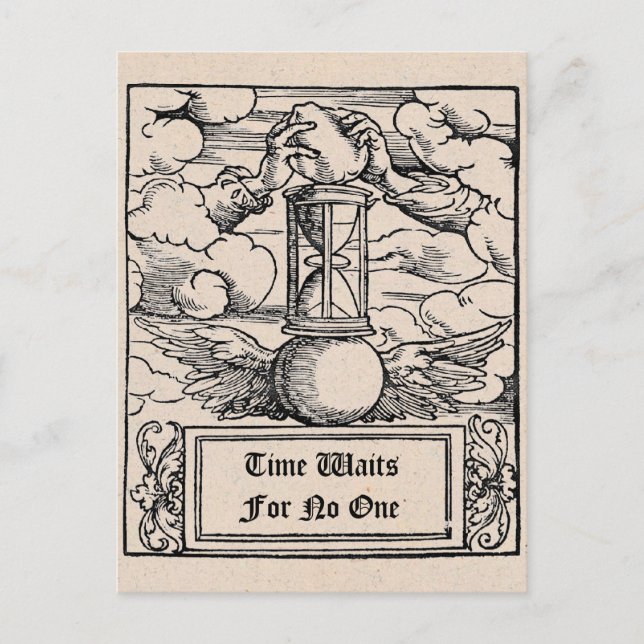 "Time Waits For No One" Customized Postcard (Front)
