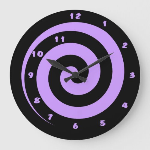 Time Winds Down Purple and Black Spiral Wall Clock