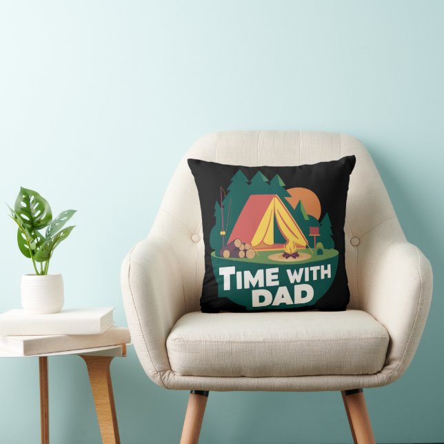 Time With Dad - Father's Day Throw Pillow (Chair)