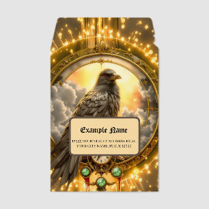 Timekeeper Raven – Gothic Clockwork  Envelope Mailers