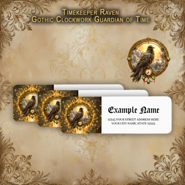 Timekeeper Raven – Gothic Clockwork  Label (Creator Uploaded)