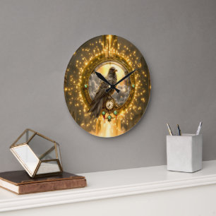 Timekeeper Raven – Gothic Clockwork Large Clock