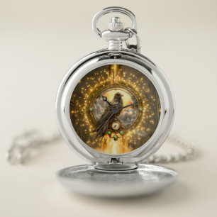 Timekeeper Raven – Gothic Clockwork Pocket Watch