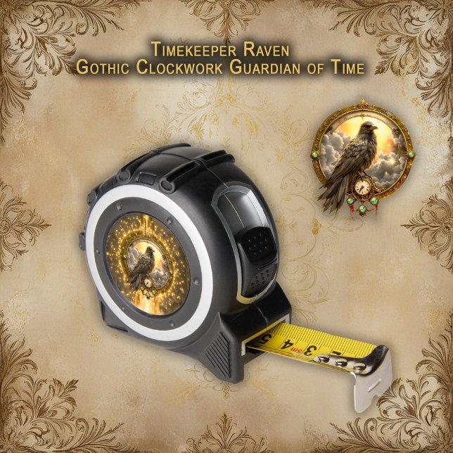 Timekeeper Raven – Gothic Clockwork  Tape Measure (Creator Uploaded)