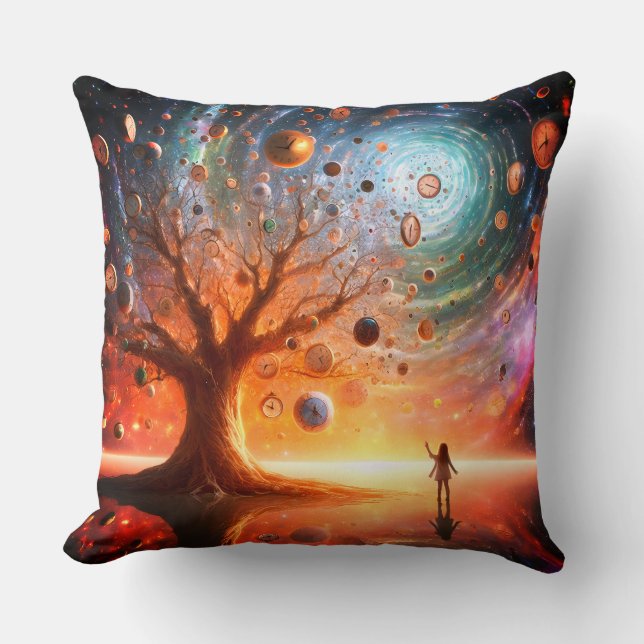 Timekeepers' Grove Throw Pillow (Front)