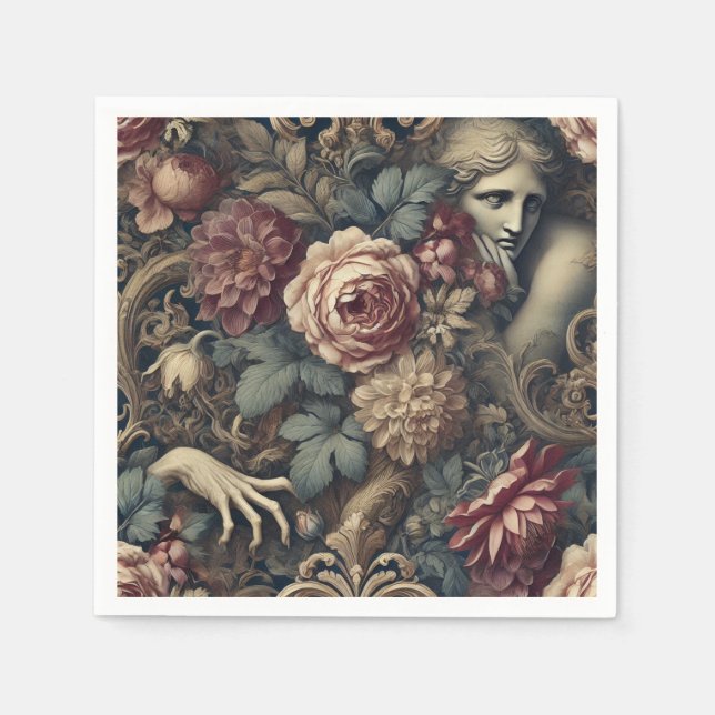 Timelapse – Gothic Floral  Napkins (Front)