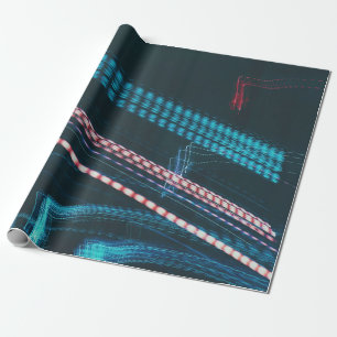 Timelapse photography of blue and white lights wrapping paper