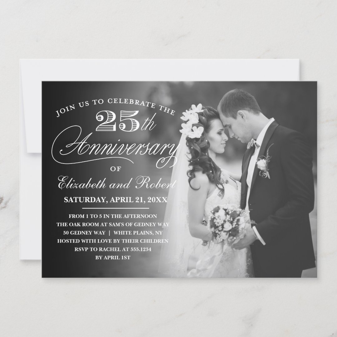 Timeless 25th Anniversary Party Photo Invitation | Zazzle