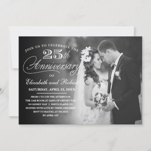 Timeless 25th Anniversary Party Photo Invitation