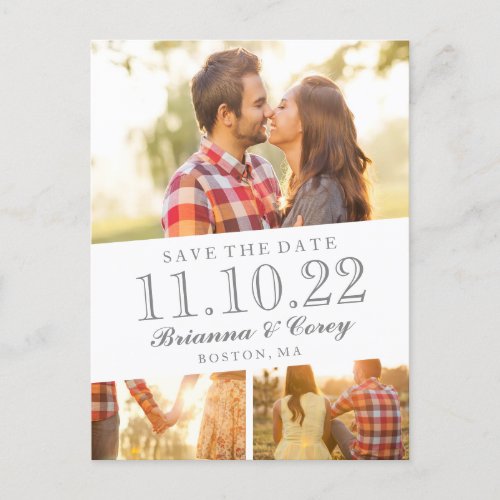 Timeless 3_Photo Save the Date Announcement Postcard