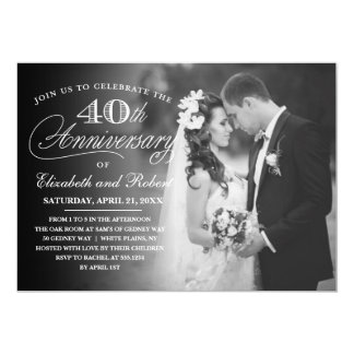 Timeless 40th Anniversary Party Photo Invitation