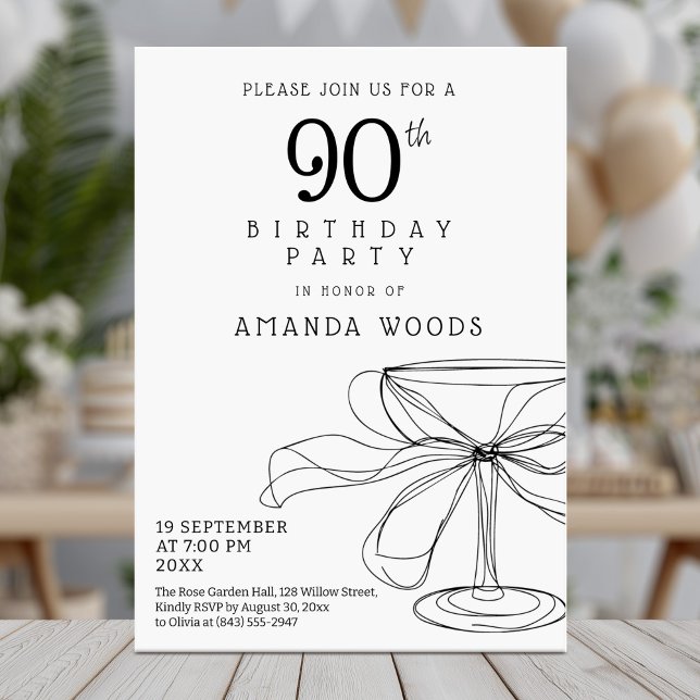 Timeless 90th birthday black and white card (Creator Uploaded)