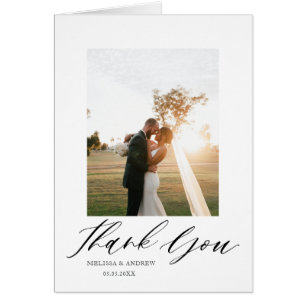 Timeless and elegant wedding thank you cards