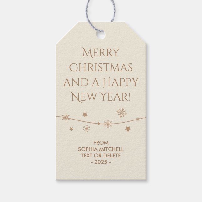 Timeless - Antique White - Snowflake Gift Tags (Front)