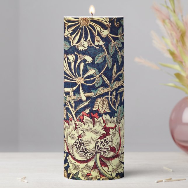 Timeless Art Nouveau Flora: Soulful Home Decor Pillar Candle (In Situ)