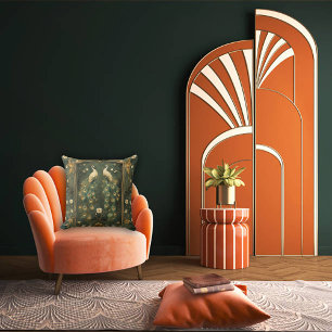 Timeless Art Nouveau Peacock Accent Throw Pillow
