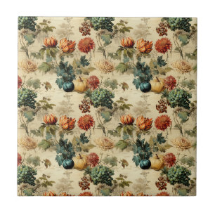 Timeless Autumn Harvest in Warm Muted Tones Ceramic Tile
