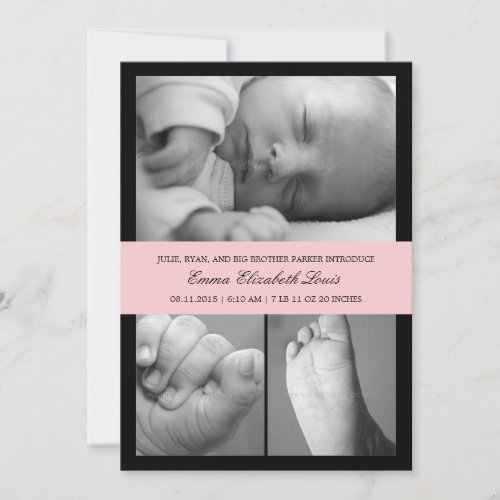 Timeless Band Birth Announcement - Pink