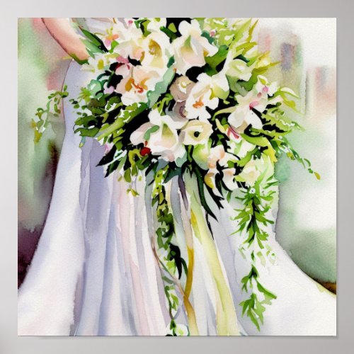 Timeless Beauty Bridal Cascading Bouquet 1 Poster