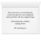 Timeless Beauty. It's Undeniably Yours. Cards (Inside Horizontal (Bottom))
