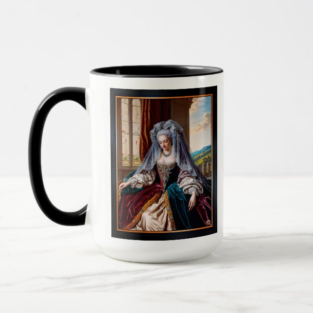 Timeless Beauty Of A Majestic Lady Wearing A Veil Mug (Left)
