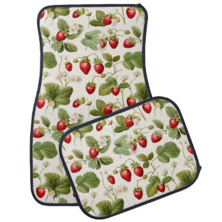 Timeless Berry Bliss Strawberry Pattern Car Floor Mat