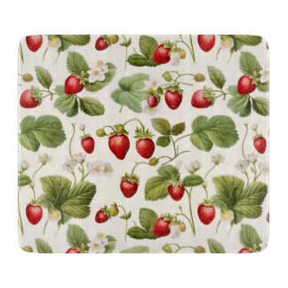 Timeless Berry Bliss Strawberry Pattern Cutting Board