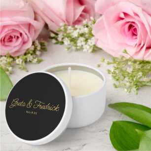Timeless Black and Gold Mini Candle Favors