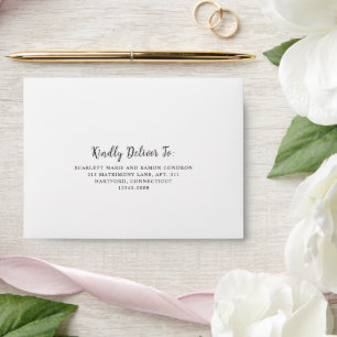 Timeless Black and White Elegant RSVP Wedding Envelope