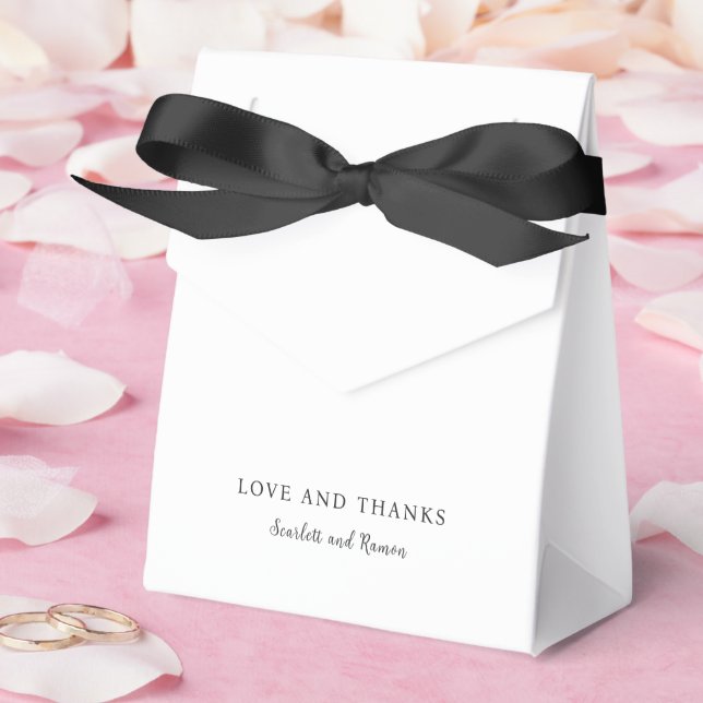 Timeless Black and White Elegant Wedding Favor Boxes (Wedding)