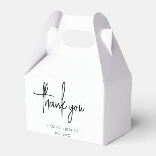 Timeless Black and White Elegant Wedding Favor Boxes