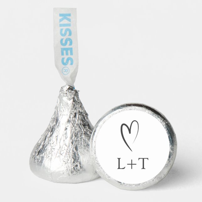 Timeless Black and White Elegant Wedding Hershey®'s Kisses® (Front)