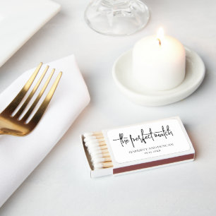 Timeless Black and White Elegant Wedding Matchboxes