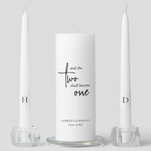 Timeless Black and White Elegant Wedding Unity Candle Set