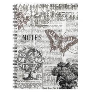 Timeless Black and White Ephemera Notebook