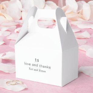 Timeless Black and White Monogram Modern Wedding Favor Boxes
