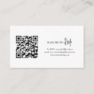 Timeless Black and White QR Code Elegant Wedding Enclosure Card