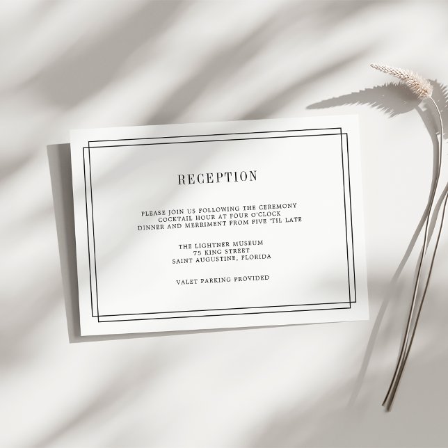 Timeless Black and White Reception Card (Creator Uploaded)