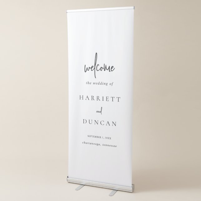 Timeless Black and White Wedding Welcome Sign (3/4)