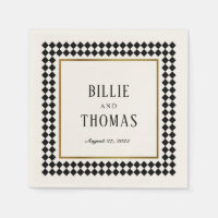 Timeless Black Checkerboard Frame Wedding