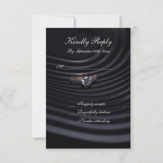Timeless Black, Gray & White Wedding RSVP Card